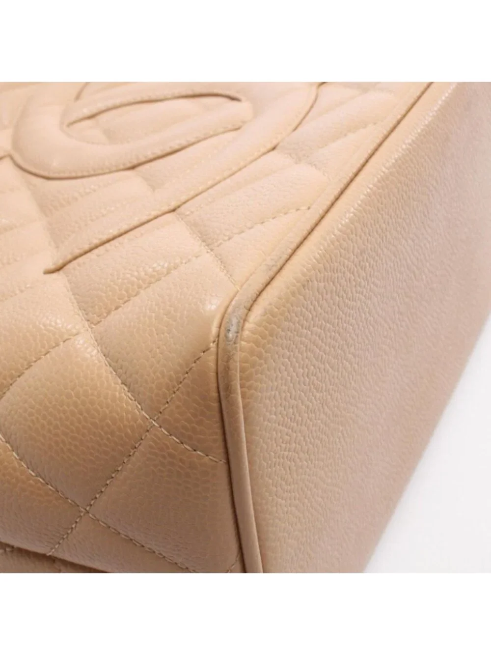 Chanel Tote Reissue Beige Caviar Leather